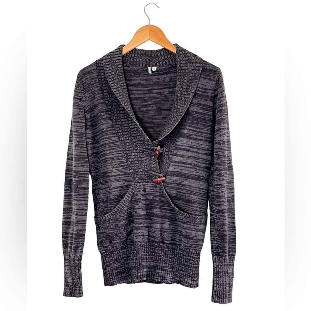 Rip Curl | Brown knit toggle button closure collared sweater cardigan si…